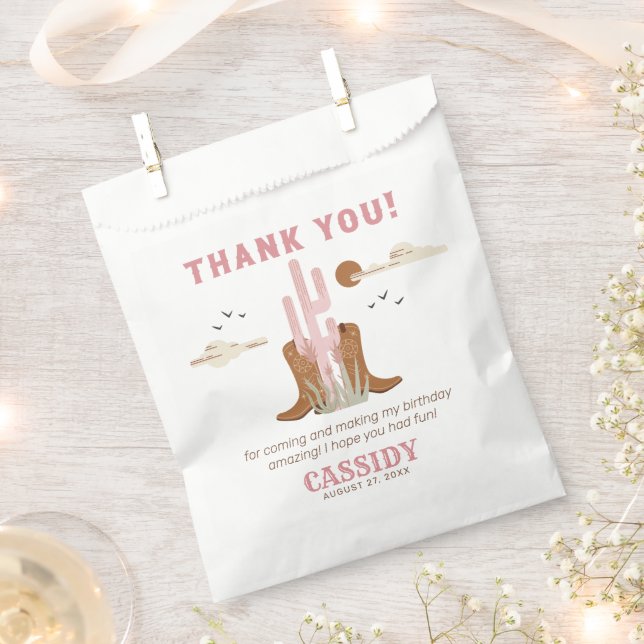 Wild West Cowgirl Birthday Party Favor Bag (Clipped)
