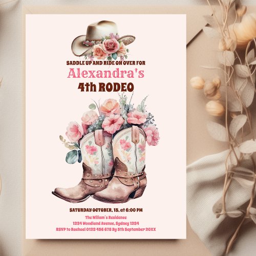 Wild West Cowgirl Country Western Birthday Party Invitation