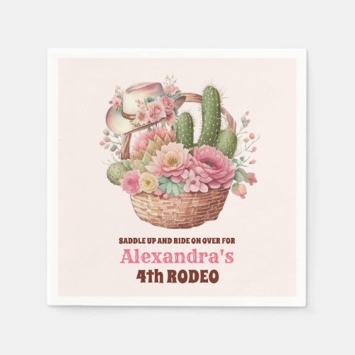 Wild West Cowgirl Country Western Birthday Party Napkins
