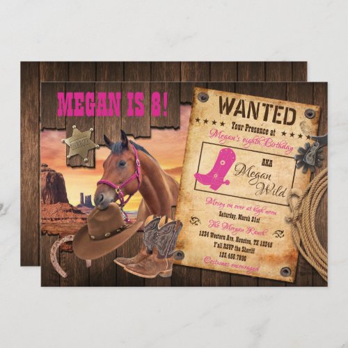 Wild West Cowgirl Invitation