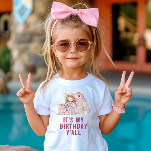 Wild West Cowgirl Its My Birthday Yall T_Shirt