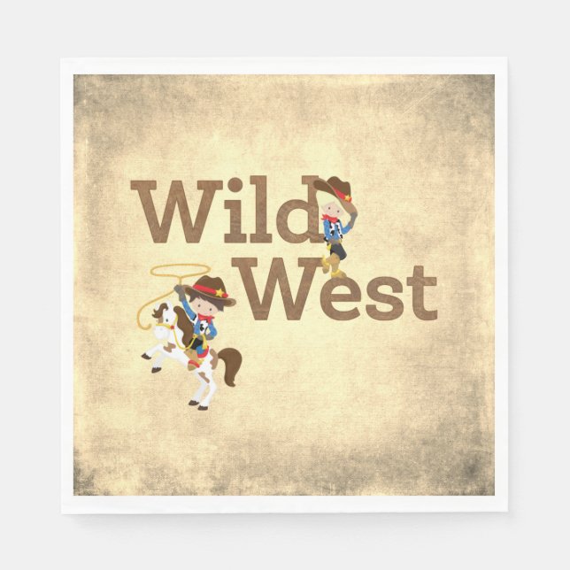 Wild West Cowpoke Rodeo Party Paper Napkin (Front)
