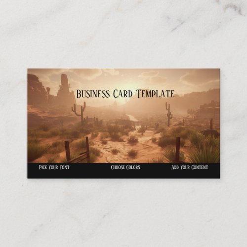 Wild West Desert Sunset Western Business Card