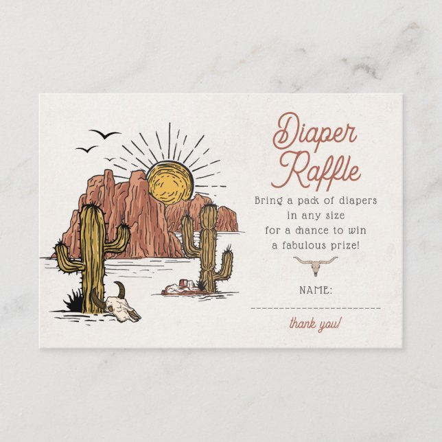 Wild West Diaper Raffle Enclosure Card (Front)
