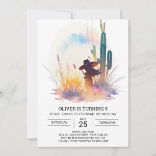 Wild West Digital Cowboy Birthday Invitation
