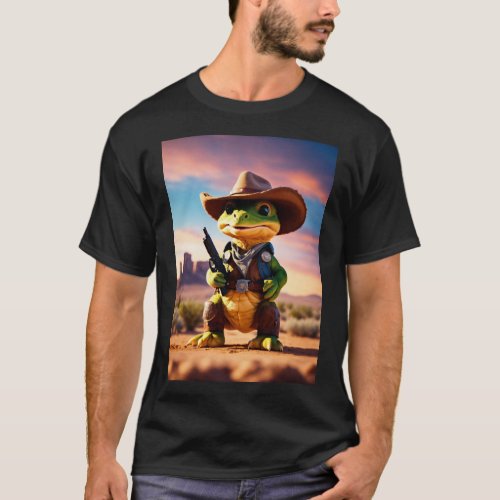 Wild West Dino Roundup _ Fluffy Cowboy Adventure T_Shirt