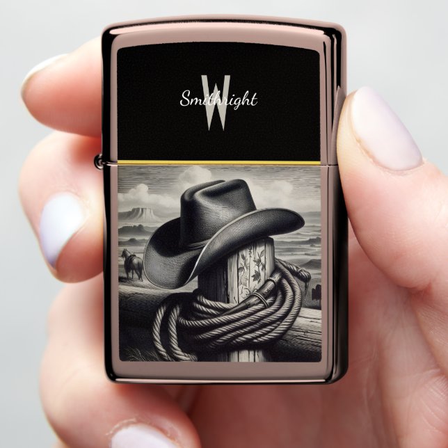 Wild West Elegance Zippo Lighter (In Hand)