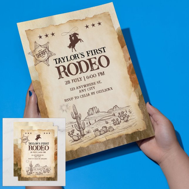 Wild West First Rodeo Birthday Invitation (Wild West First Rodeo Birthday Invitation)