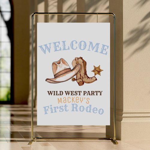 Wild West First Rodeo Birthday Party Foam Board