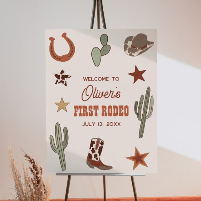 Wild West First Rodeo Birthday Welcome Sign (Creator Uploaded)