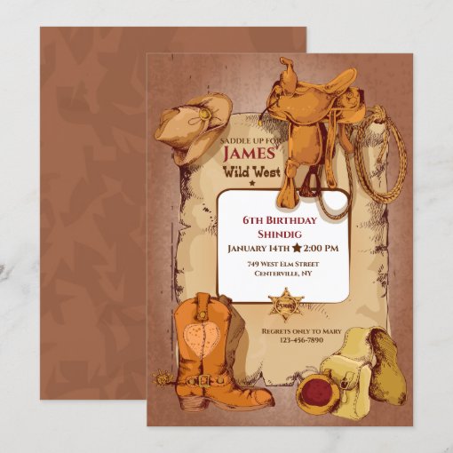 Wild West Frame Birthday Party Invitation | Zazzle