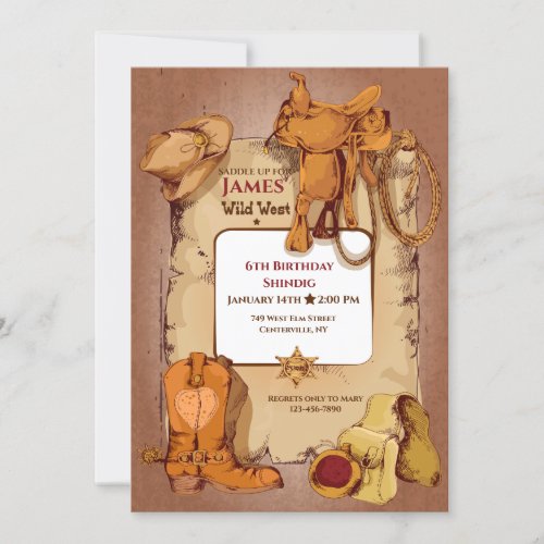 Wild West Frame Birthday Party Invitation