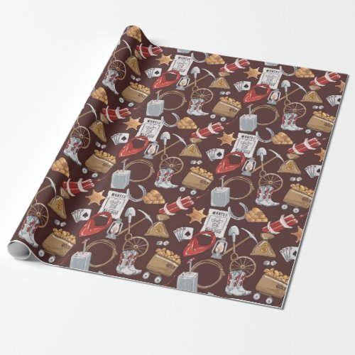 Wild West gold mining Wrapping Paper