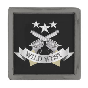 Wild West Gunmetal Finish Lapel Pin