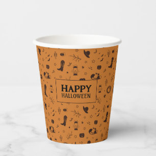 wild west halloween pattern paper cups