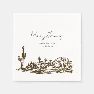 Wild West Hand Drawn Western Baby Shower Napkins