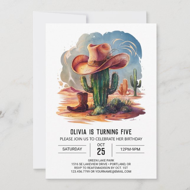Wild West Hats Cowboy Birthday Invitation (Front)