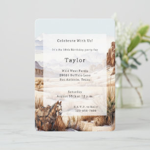 Wild West Horse Birthday Invitation