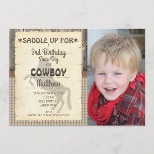 Wild West Horse Photo Birthday Party Invitation
