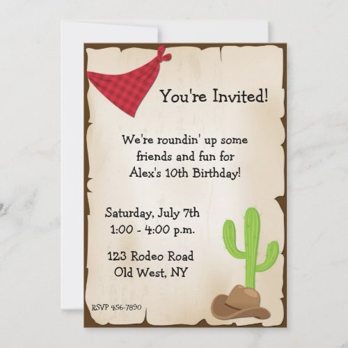 Wild West Invitation