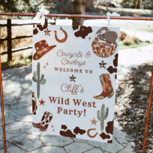 Wild West kids Birthday party welcome Foam Board