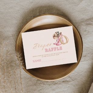 Wild West Little Cowgirl Baby Girl shower Enclosure Card