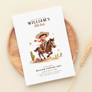 Wild West Modern Cowboy Birthday Invitation