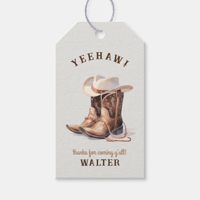 Wild West Modern Cowboy Gift Tags (Front)