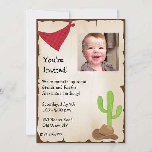 Wild West Photo Birthday Invitation