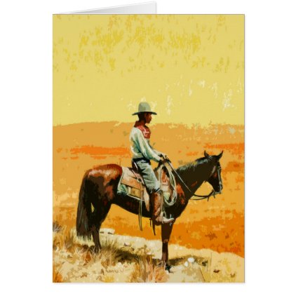 Wild West Pop Art Greetings Card