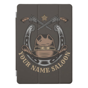 Wild West Revolver Horseshoe Western Cowboy Saloon iPad Pro Cover