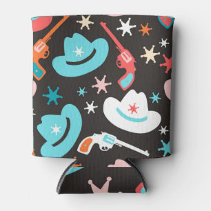 Wild West, Revolvers Cowboy Pattern. Can Cooler