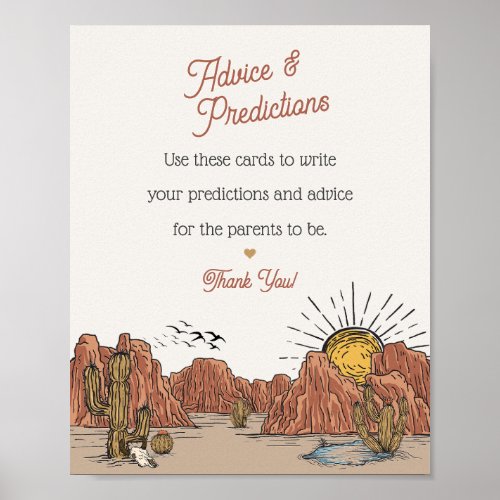 Wild West Rodeo advice for baby shower sign