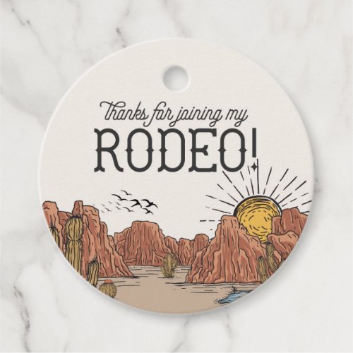 Wild West Rodeo Baby Shower Circle Favor Tag