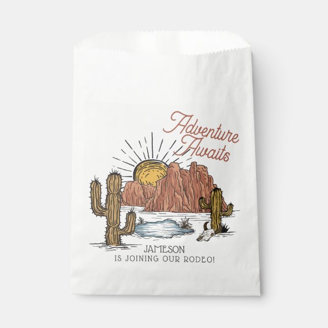 Wild West Rodeo Baby Shower Favor Bag (Front)