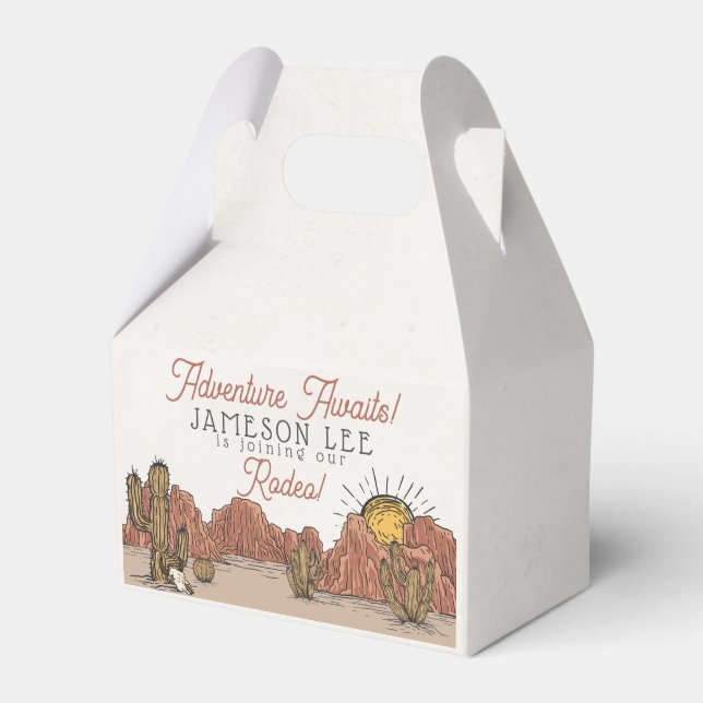 Wild West Rodeo Baby Shower Favor Boxes (Front Side)
