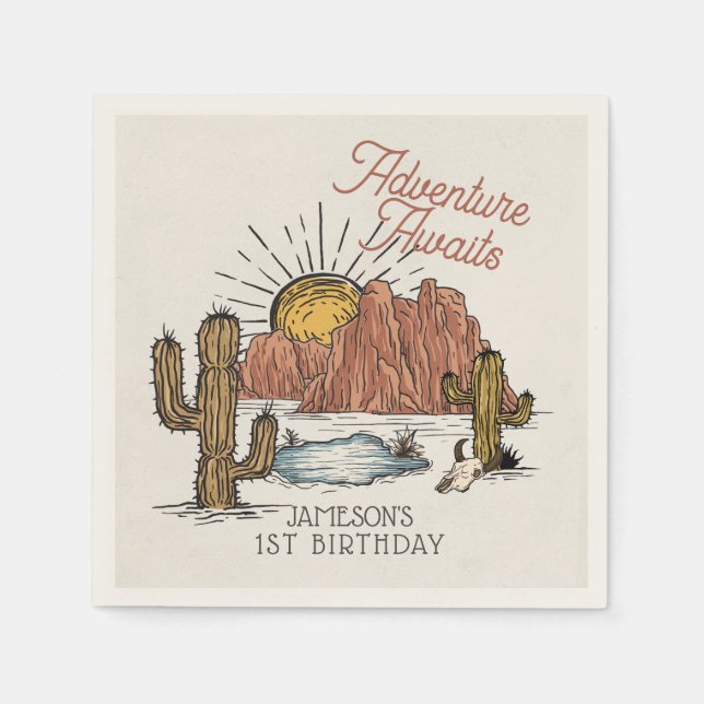 Wild West Rodeo Birthday Party Napkins (Front)