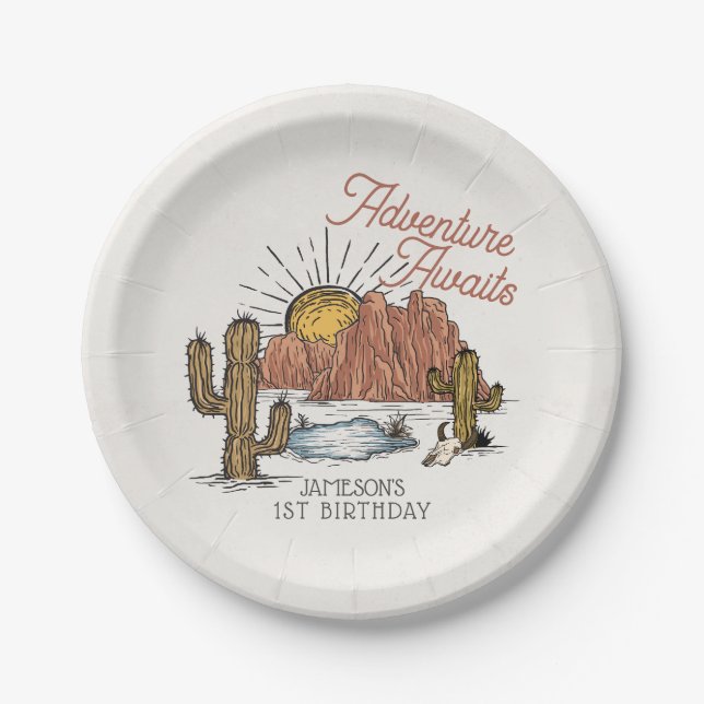 Wild West Rodeo Birthday Party Paper Plates (Front)