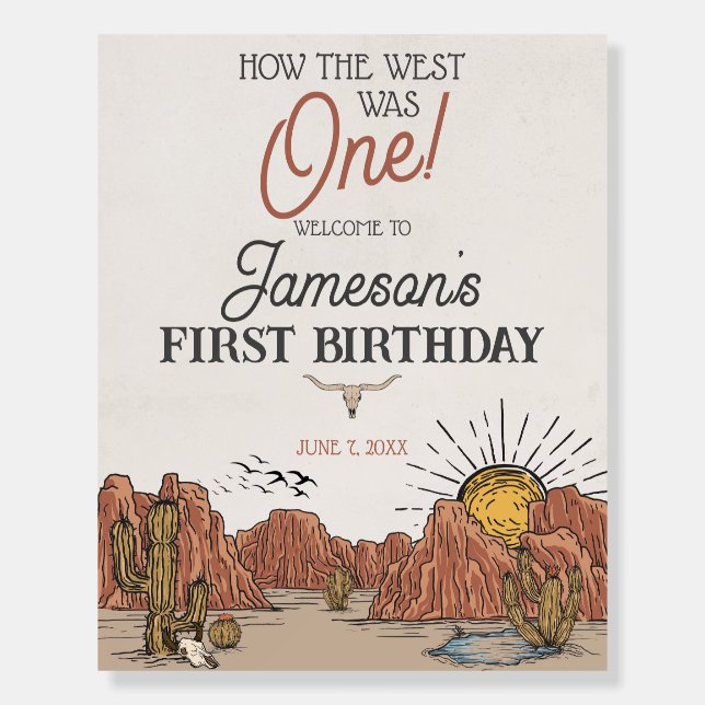 Wild West Rodeo birthday party welcome sign (Front)