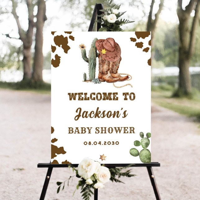 Wild West Rodeo Cowboy Baby Shower Welcome Foam Board (Creator Uploaded)