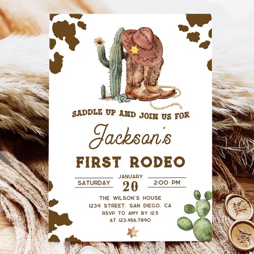 Wild West Rodeo Cowboy Birthday Invitation
