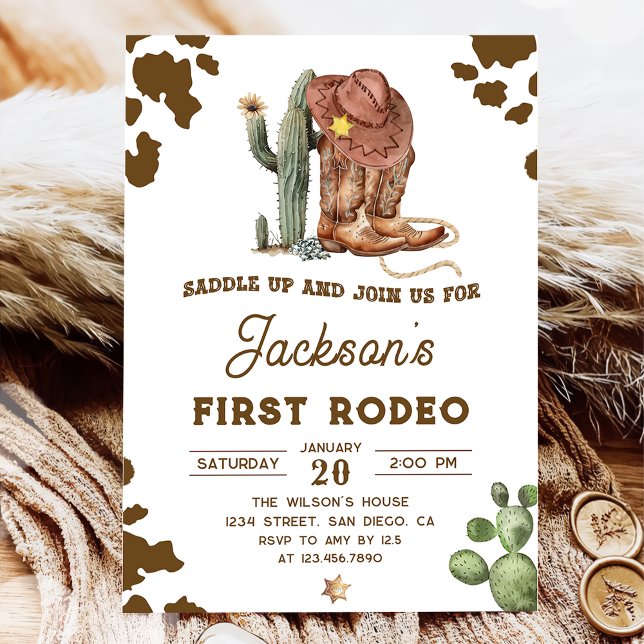 Wild West Rodeo Cowboy Birthday Invitation (Creator Uploaded)