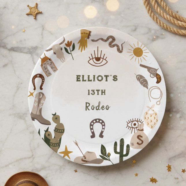 Wild west rodeo cowboy birthday paper plates (Creator Uploaded)
