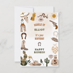 Wild west rodeo cowboy happy birthday card