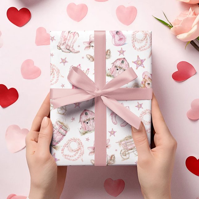 Wild West Rodeo Cowgirl Wrapping Paper Sheets (Creator Uploaded)