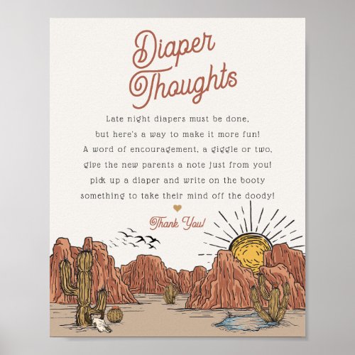 Wild West Rodeo diaper thoughts baby shower sign