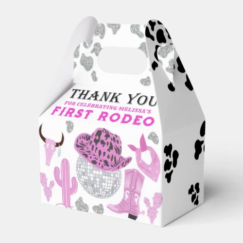 Wild West Rodeo Disco Pink Cowgirl Birthday Favor Boxes