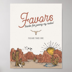 Wild West Rodeo favors party sign