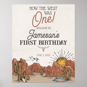 Wild West Rodeo first birthday party welcome sign
