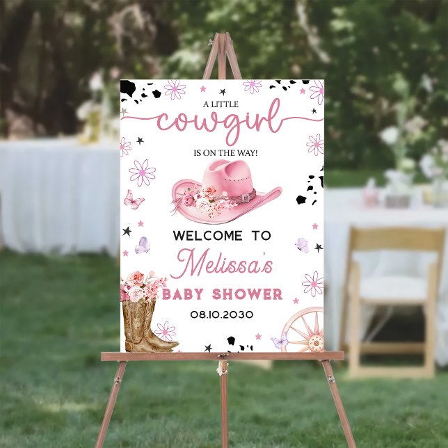 Wild West Rodeo Little Cowgirl Baby Shower Welcome Foam Board (Creator Uploaded)
